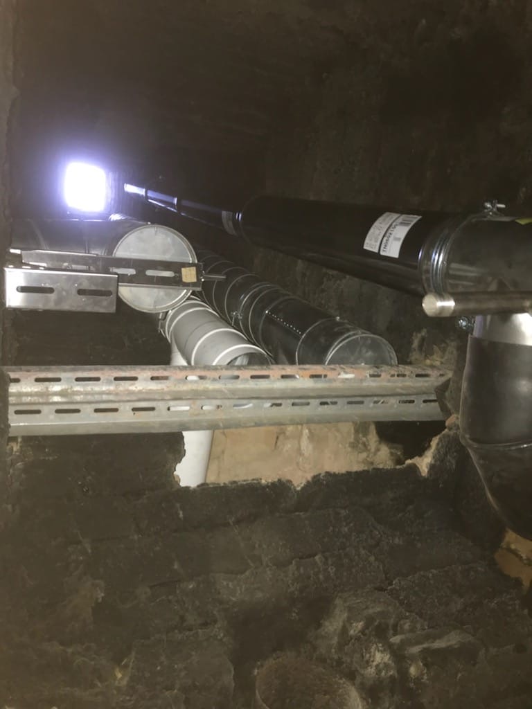 Wkład kominowy widok od dołu